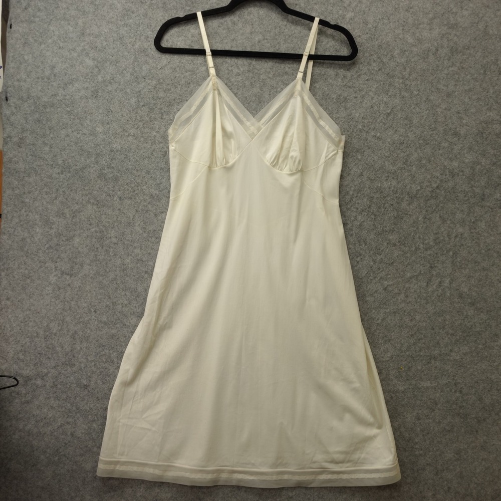 Vintage Coquette Slip Dress Women S Cream Angelcore Mesh Cami Lingerie Nightgown - Picture 1 of 11